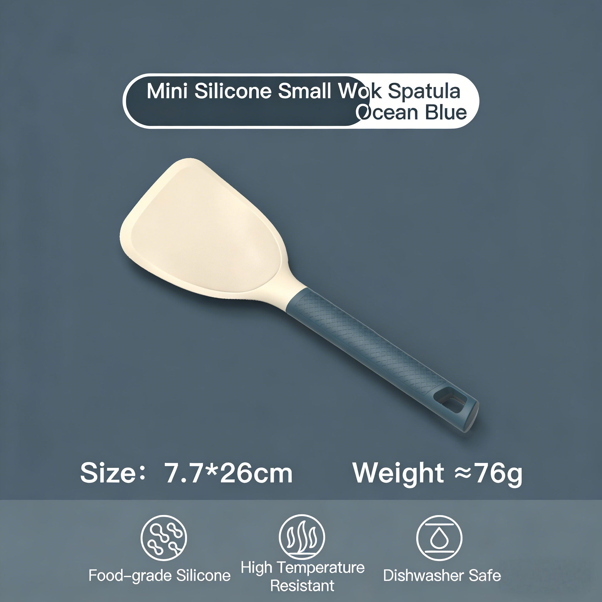 Silicone Wok Spatula -Ocean Blue