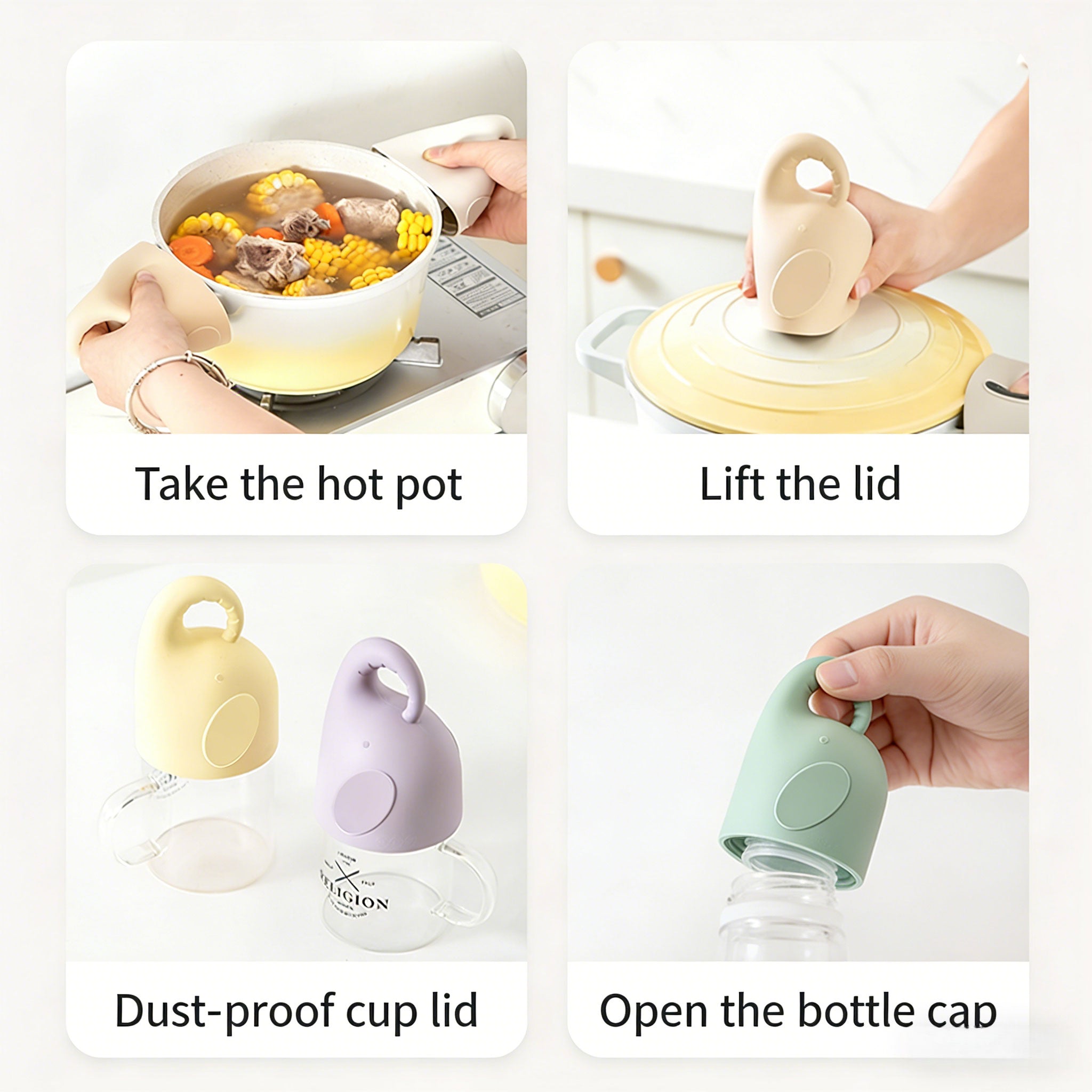 Silicone Heat Resistant Gloves –Take the hot pot，Lift the lid，Dust-proof cup lid，Open the bottle cap