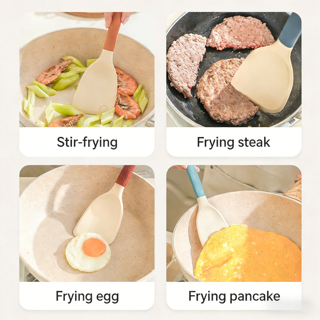 Silicone Wok Spatula -Stir-frying，Frying egg，Frying steak，Frying pancake