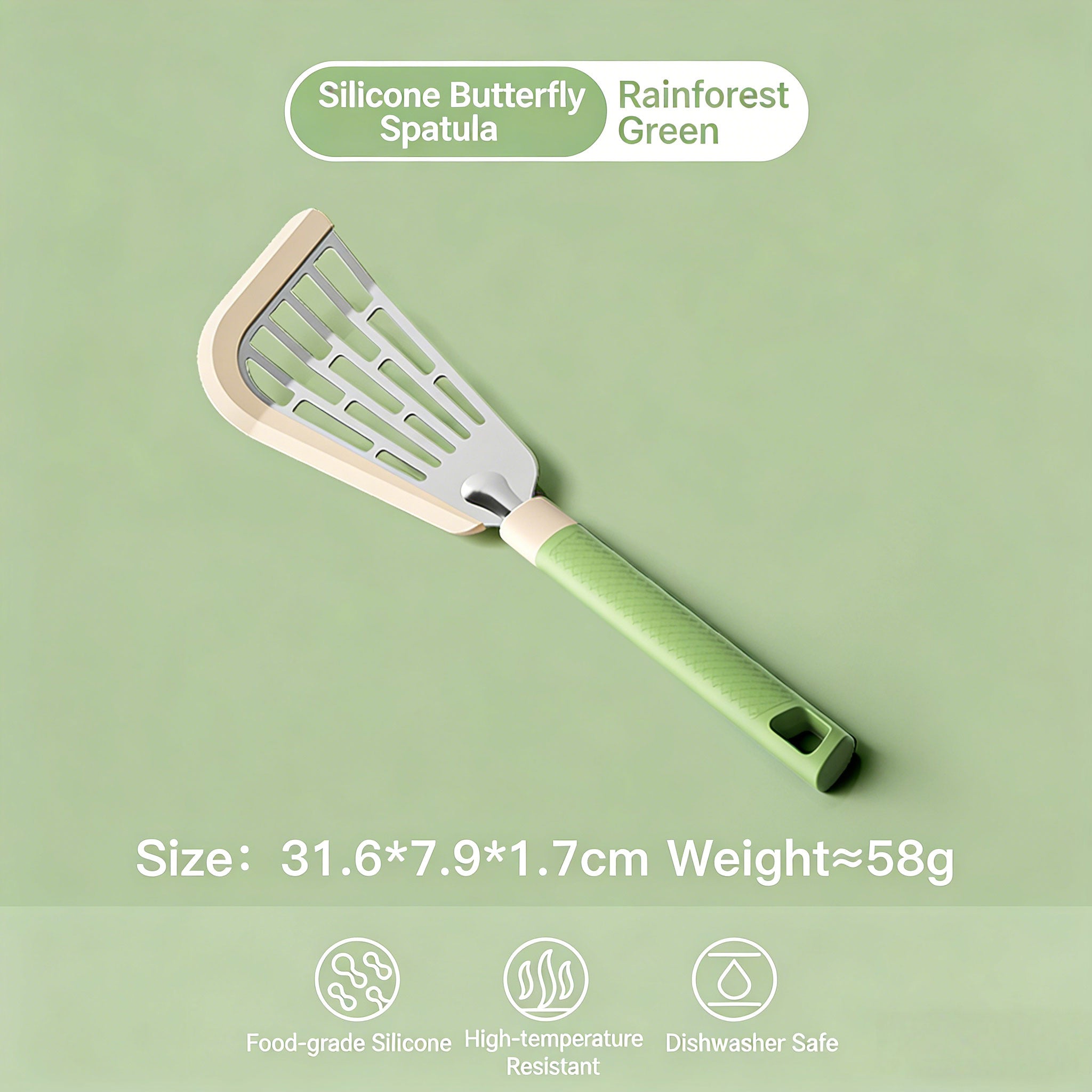 Silicone Butterfly Spatula-Color Rainforest Green