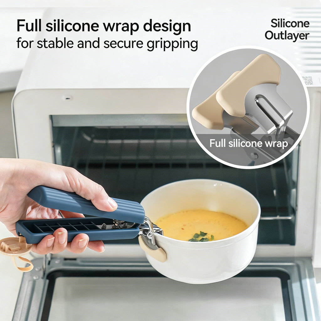 Silicone Anti-Scald Bowl and Plate Holder-Full silicone wrap designfor stable and secure gripping 
