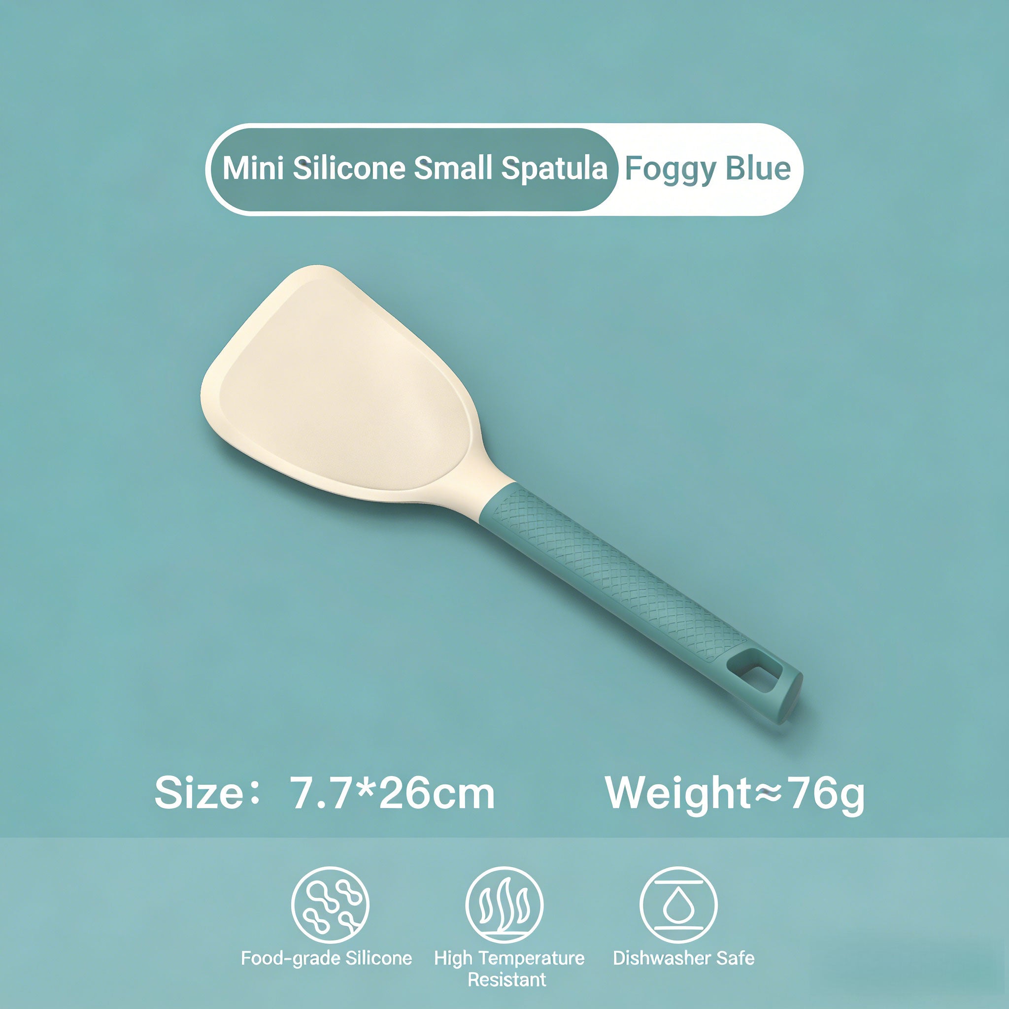Silicone Wok Spatula -Foggy Blue