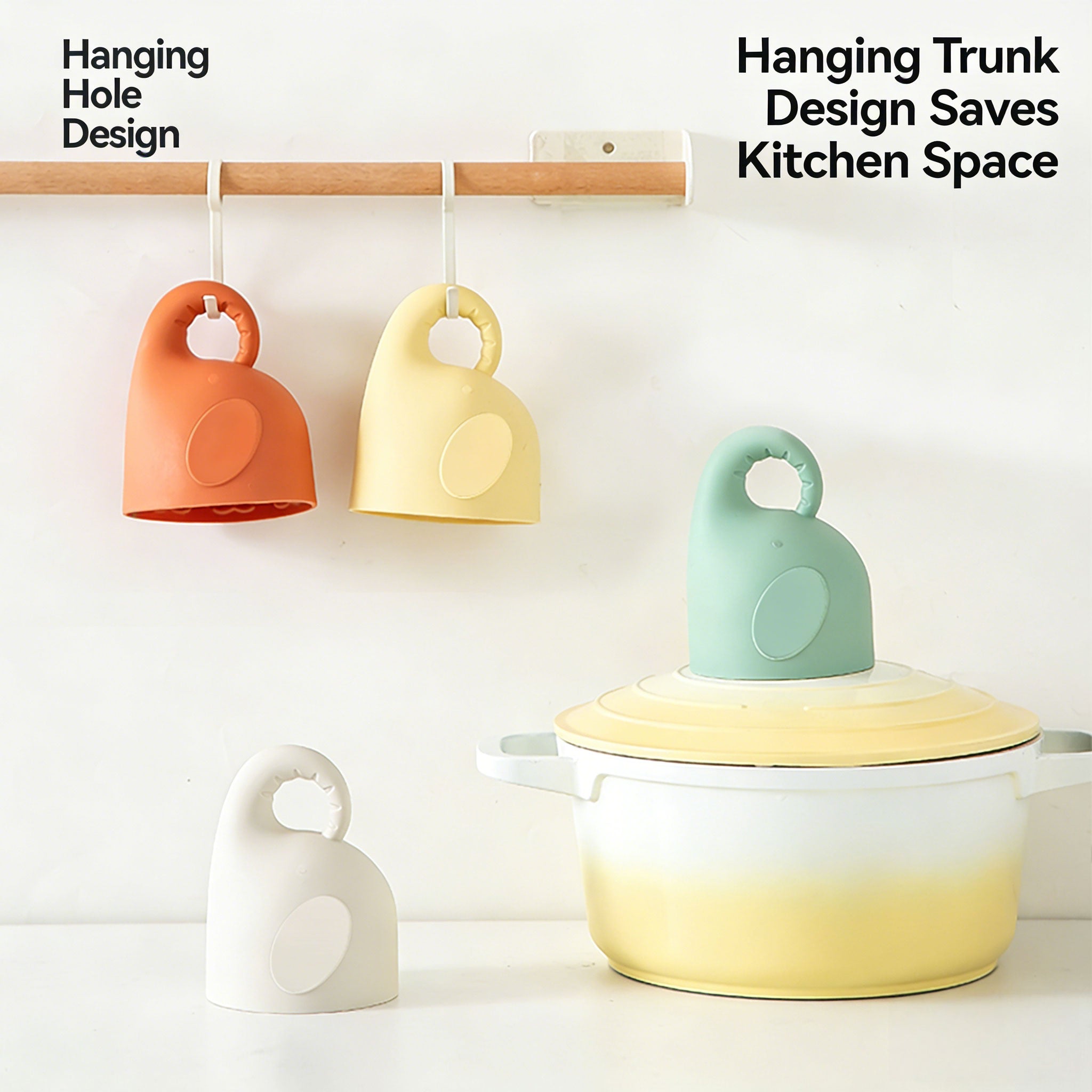 Silicone Heat Resistant Gloves –Hanging TrunkDesign SavesKitchen Space